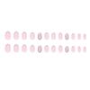 Short Round French Manicure Nail Stickers - European & American Style