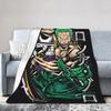 Luffy Roronoa Zoro Blanket Anime Wool Novelty Warm Throw Blankets for Home Restaurant Autumn/Winter,
