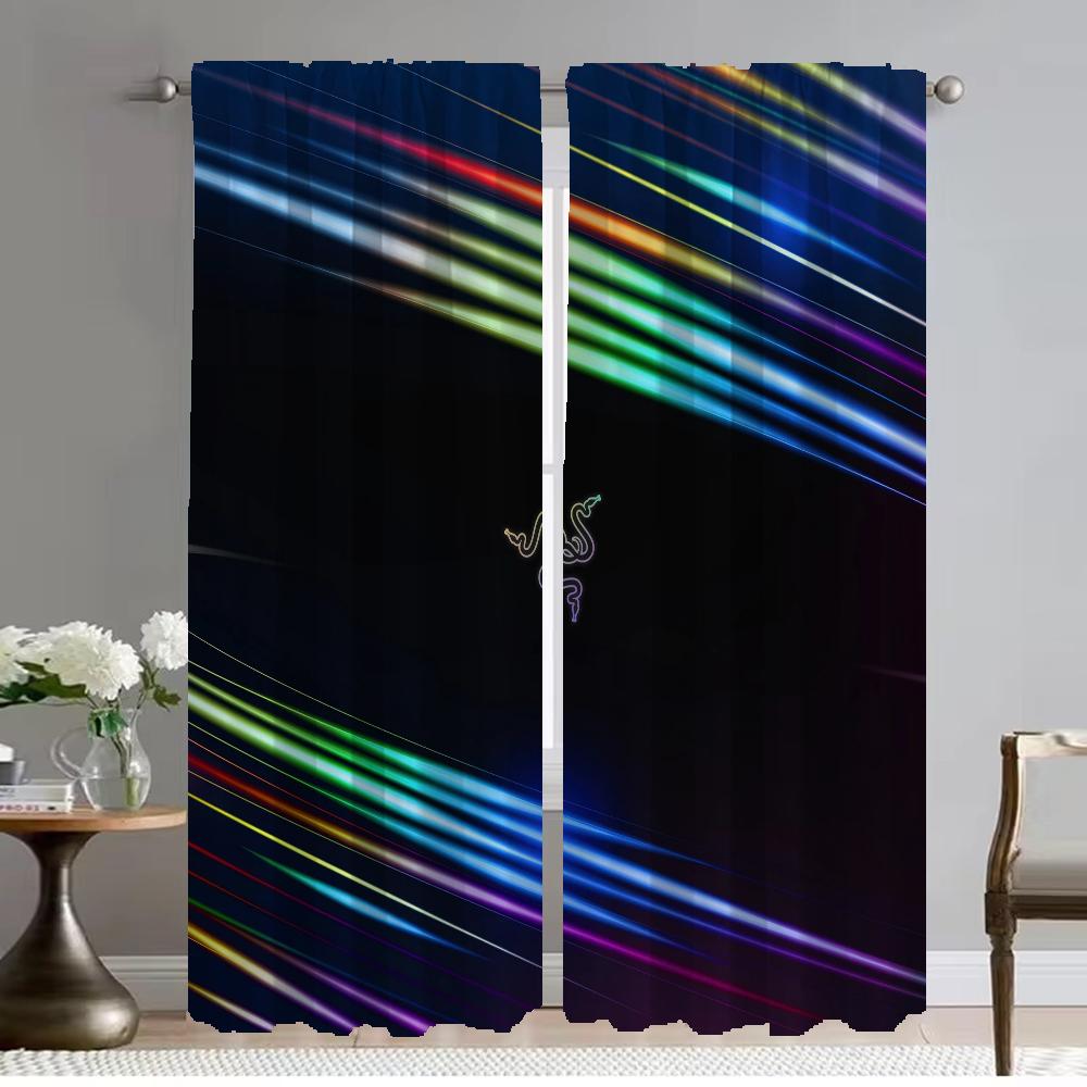 

Шторы Razer для кухни, шторы для гостиной, тюль для спальни, перегородки, шторы для домашнего интерьера, 2 шт., затемняющие, для детей W50xH70cmx2pcs-CL