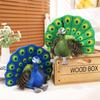 Simulated Peacock Plush Toy Peacock Open Screen Zoo Souvenir Ornament Doll Children'S Bird Cognition Textbook