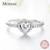 Exquisite 925 Sterling Silver Vintage Hearts AAA Clear CZ Finger Rings for Women Luxury Wedding Statement Jewelry Bijoux