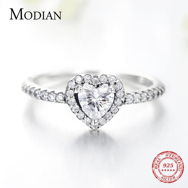 Exquisite 925 Sterling Silver Vintage Hearts AAA Clear CZ Finger Rings for Women Luxury Wedding Statement Jewelry Bijoux