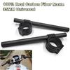 100% Real Carbon Fiber Clip-On Motorcycle 7/8" Handlebars 35mm Fork Tube For Cafe Racer Universal