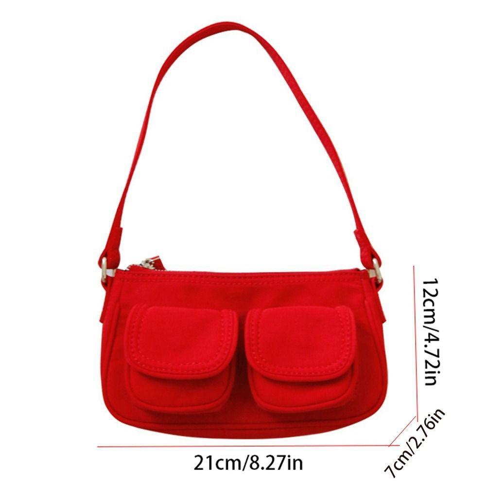 Multi Pocket Oxford Cloth Handbag Oxford Cloth Nylon Shoulder Bag Simple   Streetwear