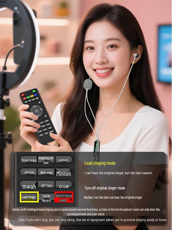 High-Quality Bluetooth Neckband Earphone & Mic with Noise Reduction for Live Broadcast & Singing
