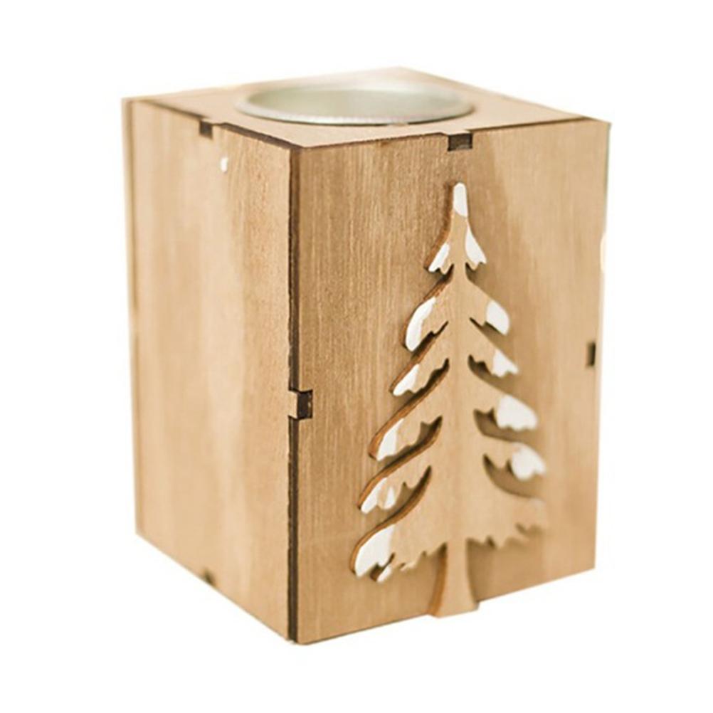Home Wooden Tealight Candle Holder for Christmas Wedding Home Party Decoration