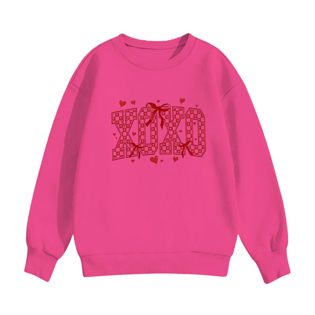 Dětská ležérní mikina s kulatým výstřihem a potiskem, s dlouhým rukávem a kapucí