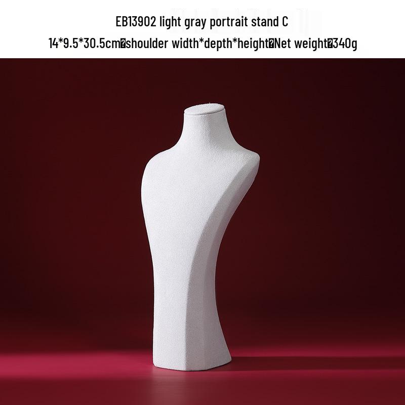 Hongtai Luxury Microfiber Necklace Display Stand - Mannequin Jewelry Prop