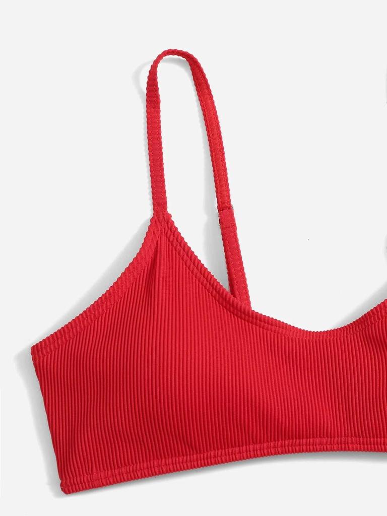 2023 V-Shaped Ribbed Bikini with Split Pants - Sexy Women's Swimwear