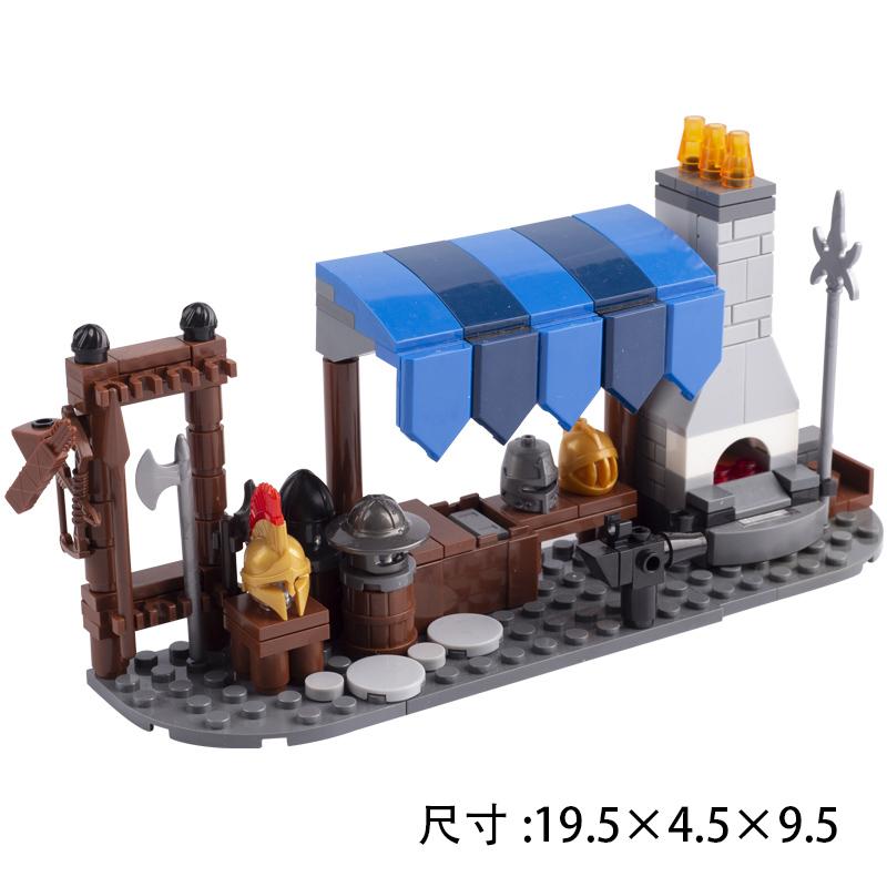 MOC Mittelalterliche Bausteine Zubehör Stadtmauer Piratenbar Segelboot Kokospalme Galgen Artillerie Ochsenkarren Ziegelstein Spielzeug Geschenk S007