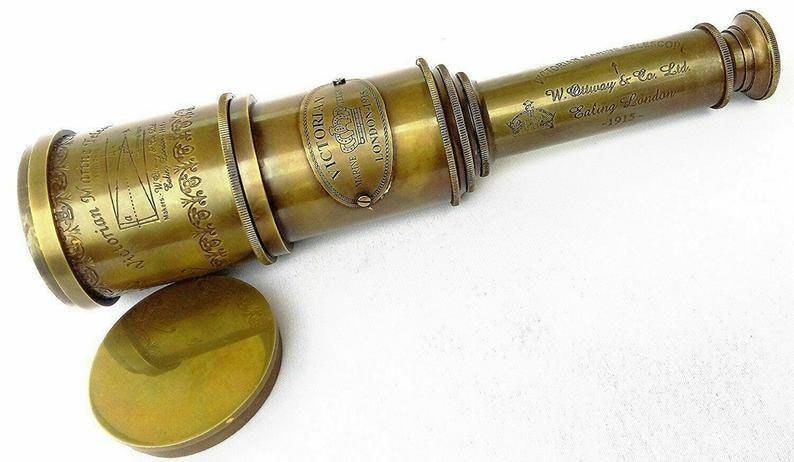 

Victorian Marine Telescope 18 | Old Antique Maritime Nautical Brass Spyglass | Ship Decor Brass Victorian Antique Telescope | Best Gift