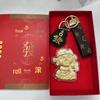 999 Pure Gold Lucky God of Wealth Keychain Charm
