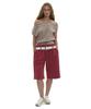 PARTIMENTO WOMEN Cutoff Washed Terry Bermuda Shorts_Chili