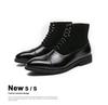 Men's Retro Lace-up High-top Leather Boots - Plus Size Spring/Autumn Fashion Casual Shoes