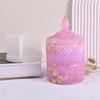 Rhombic Striped Resin Jar Silicone Molds Epoxy Resin Silicone Molds for Candle Cup Storage Container Jewelry Storage Jar