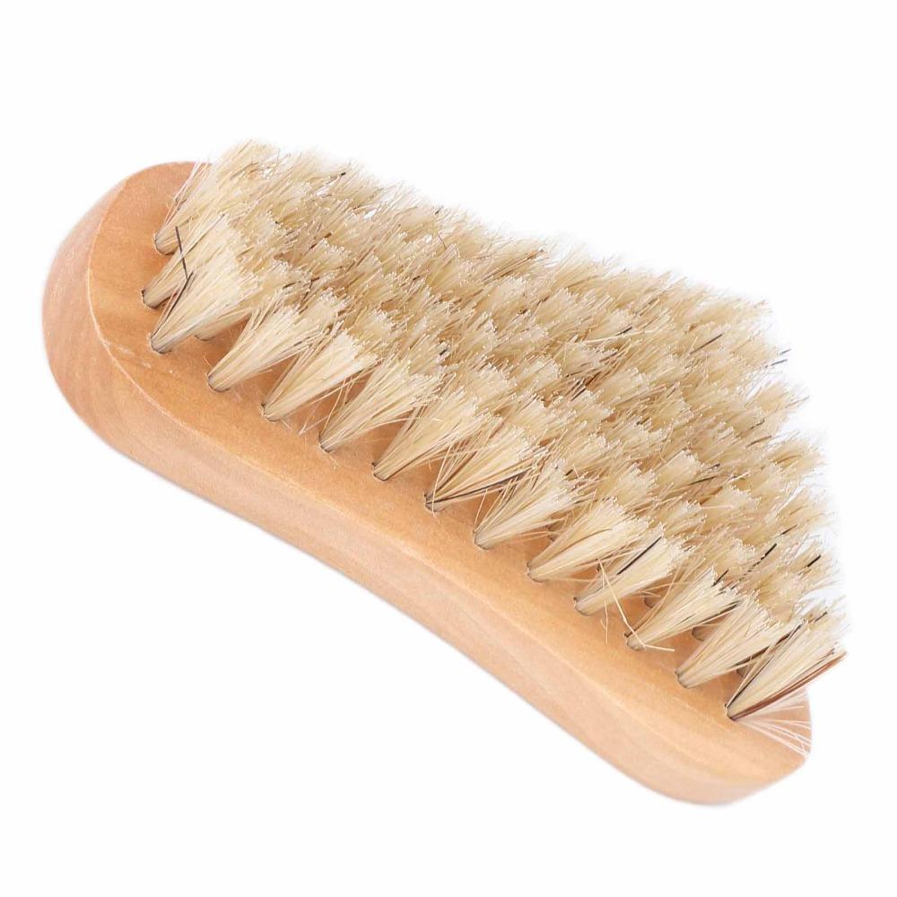 Natural Bristles Fingernail Toenail Scrub Brush Wooden Hand Foot Nail Scrubber Pedicure