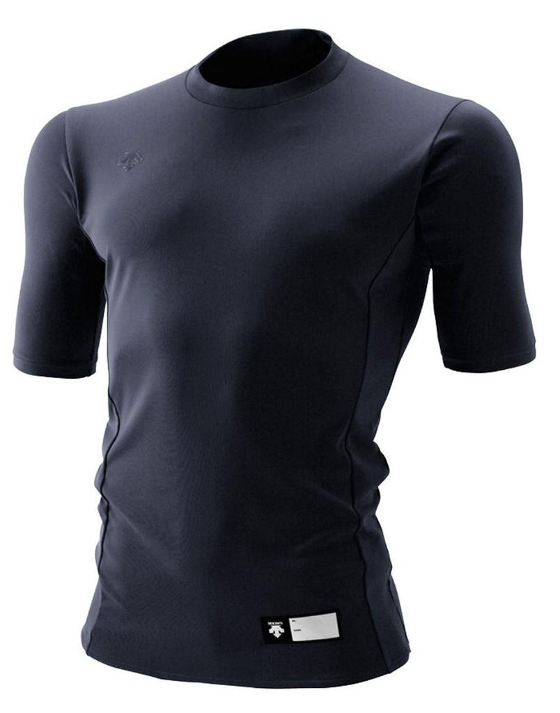DESCENTE Junior Baseball Round Short Relaxed Dark Size JSTD700 Undershirt, Neck, Sleeve, Fit, Navy, 130cm,