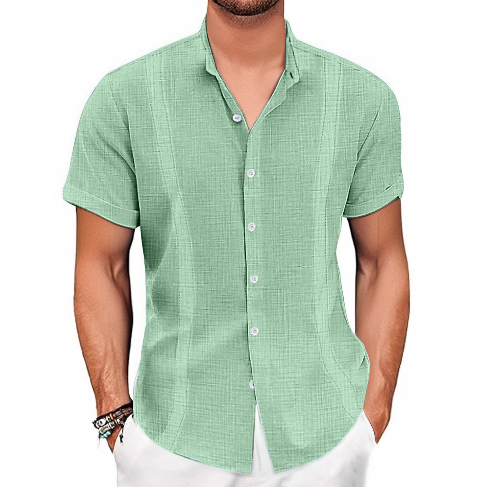 

Мужская винтажная льняная повседневная свободная рубашка XL