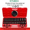 35-Piece Heavy-Duty 1/2 Inch Hex Impact Socket Set for Cars