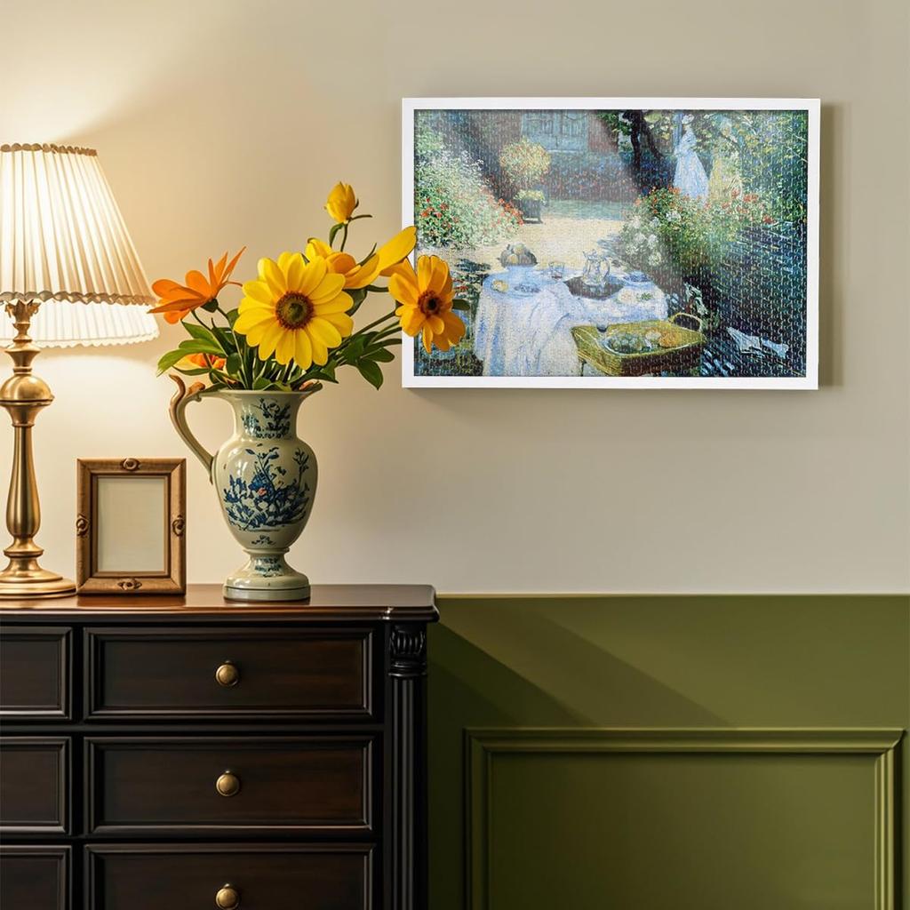 MISITU Puzzle Frame, Jigsaw Puzzle Frame, 26 x 38 cm, 1000 Pieces, Micro Pieces Only, White