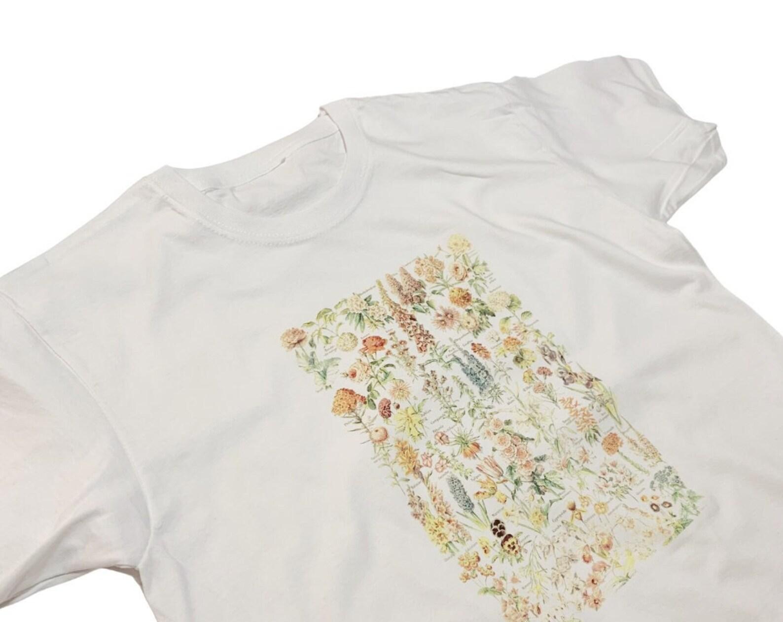 Adolphe Millot Vintage Botanical Art T-Shirt Flower Floral Print 3XL