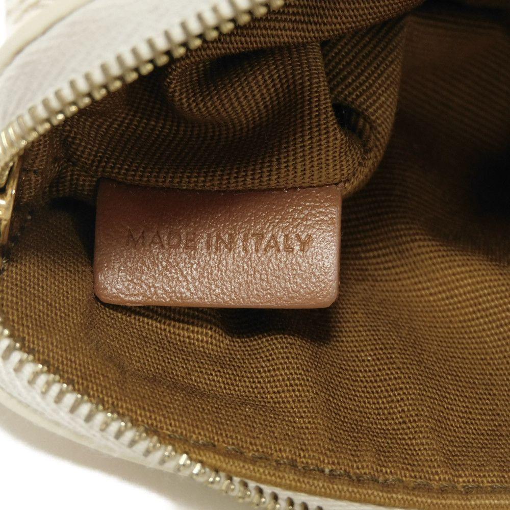 Used 10431 Logo Coin & Card Case 10C662CA2.01BC 7943 Macadam Arc de Triomphe Ivory Gold Key Ring White Unisex from