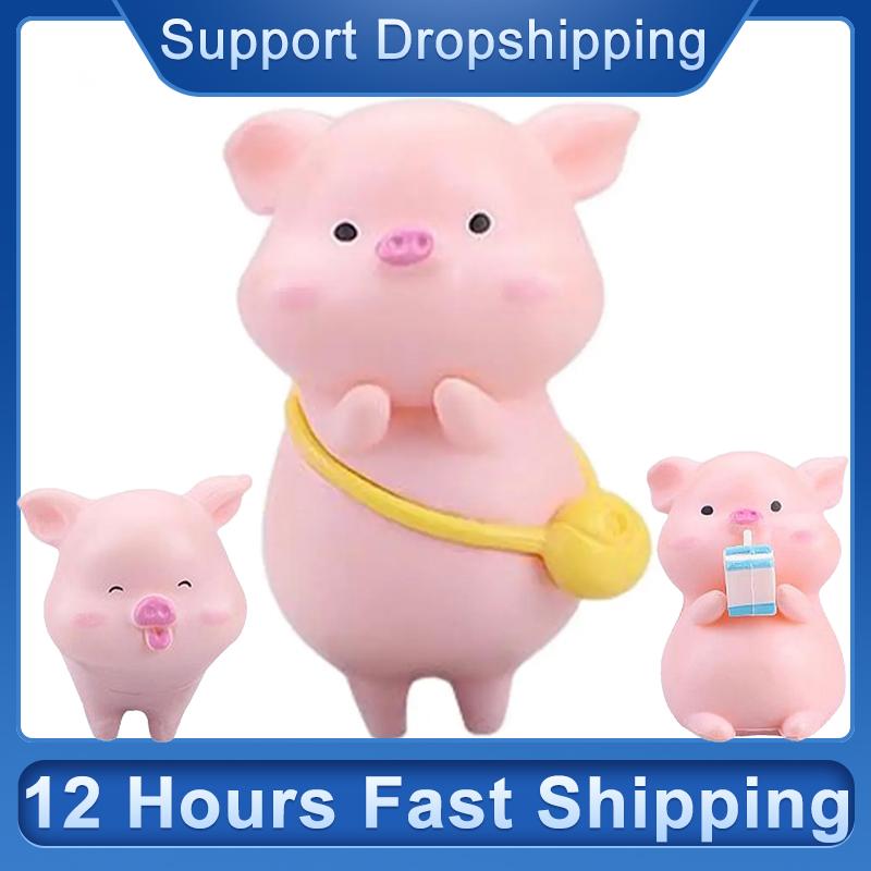 Roztomilý prasečí klip do mřížky ventilace auta kreslený růžový zvířátko klip na klimatizaci dekorace interiéru auta dárek pro dívku