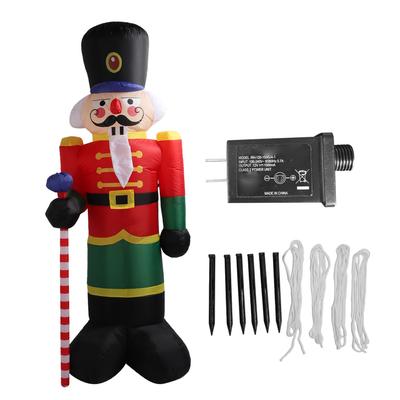 Inflatable Christmas Soldier 7.9ft Polyester Fiber Reusable Waterproof Blow Up Soldier for Outdoor