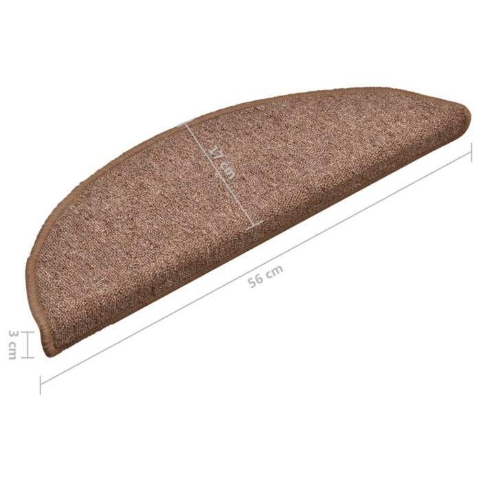 VidaXL 15x Tapis de Marches d'Escalier Protecteur d'Escalier Moquette d'Escalier Maison Intérieur Insonorisant Antidérapant 322366