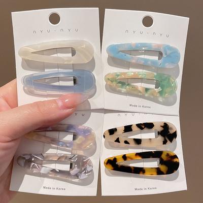 Korean Acetate Hair Clip Water Shape Barrettes Side Clip Sweet Bang Clip Hairpin Female Duckbill Clamp Hair Accessories Headwear