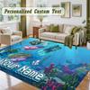 Crystal Velvet Square Rug Custom NameMinecraft Pattern Non Slip Home Floor Decor Rug