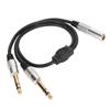 1.6ft 6.35mm Female To 2 Male Cable Plug and Play Speaker Y Extension Cable  Audio Equipment