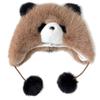 Módní zimní panda klobouk s klapkami na uši z umělé liščí kožešiny pro dospělé a děti