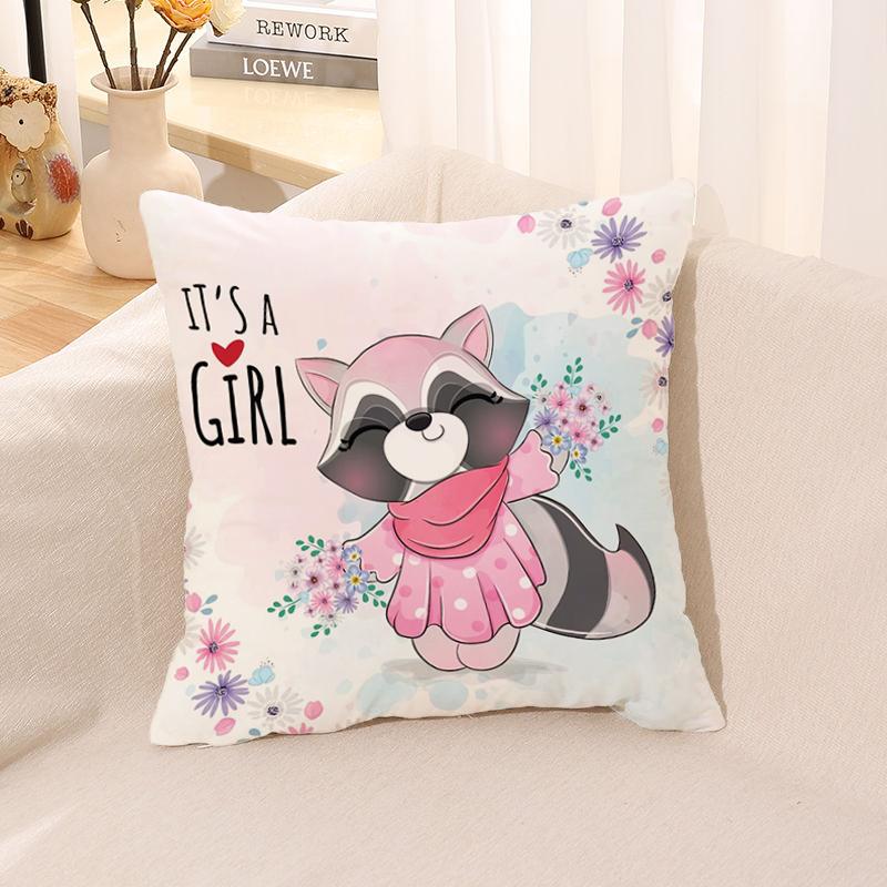 Cute Animal Pillowcase  for Sofa Car Square Cushion Suite Room Anime   Body Cover