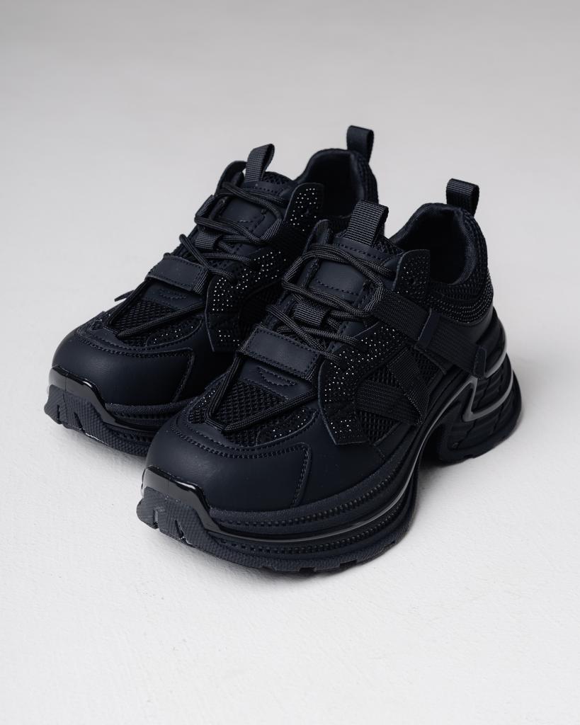 Кроссовки женские Suny Liana 1273 36 черные кожа сетка