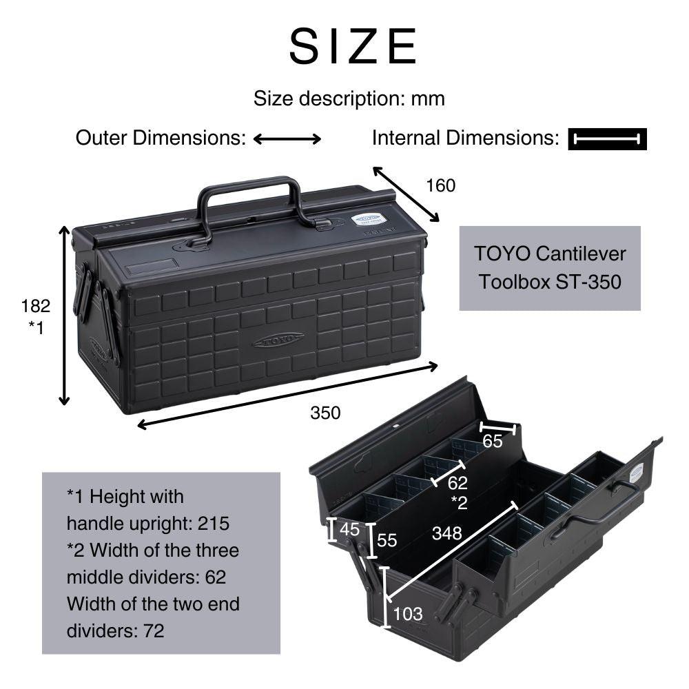 TOYO Steel 2-Tier Tool Box ST-350 Red Japanese Made Cantilever Toolbox