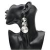 Trendy Electroplated Metal Long Round Hoop Earrings for Women - European & American Style, Formal Dress & Banquet Accessory