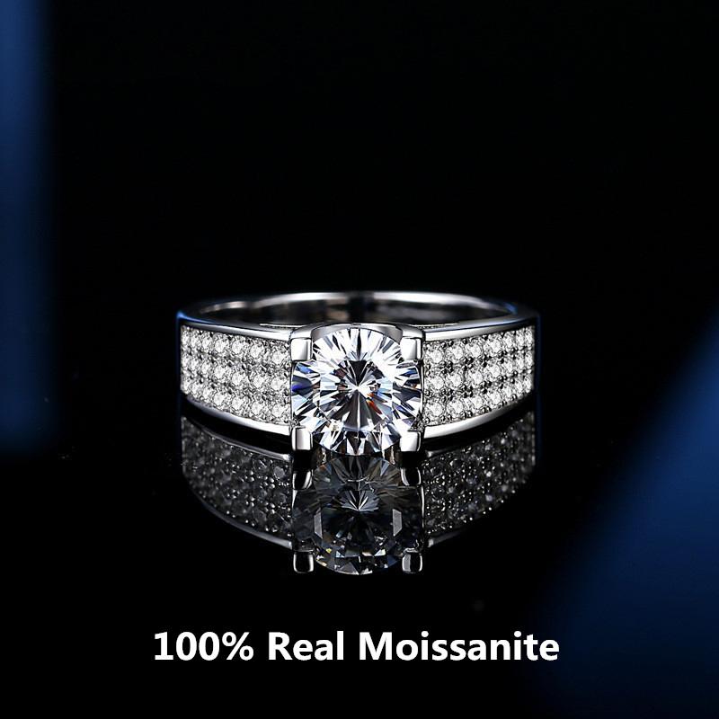 

Настоящее кольцо с муассанитом для мужчин и женщин, новые классические кольца с 3 каратами в виде головы быка, ясность VVS1, ювелирные изделия из стерлингового серебра для пар