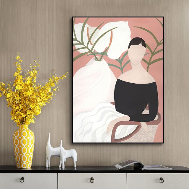 Abstract Woman Art Oil Painting Decorative Illustration Nordic Posters And Prints Wall Art Canvas Mural Pictures In The Room No Frame