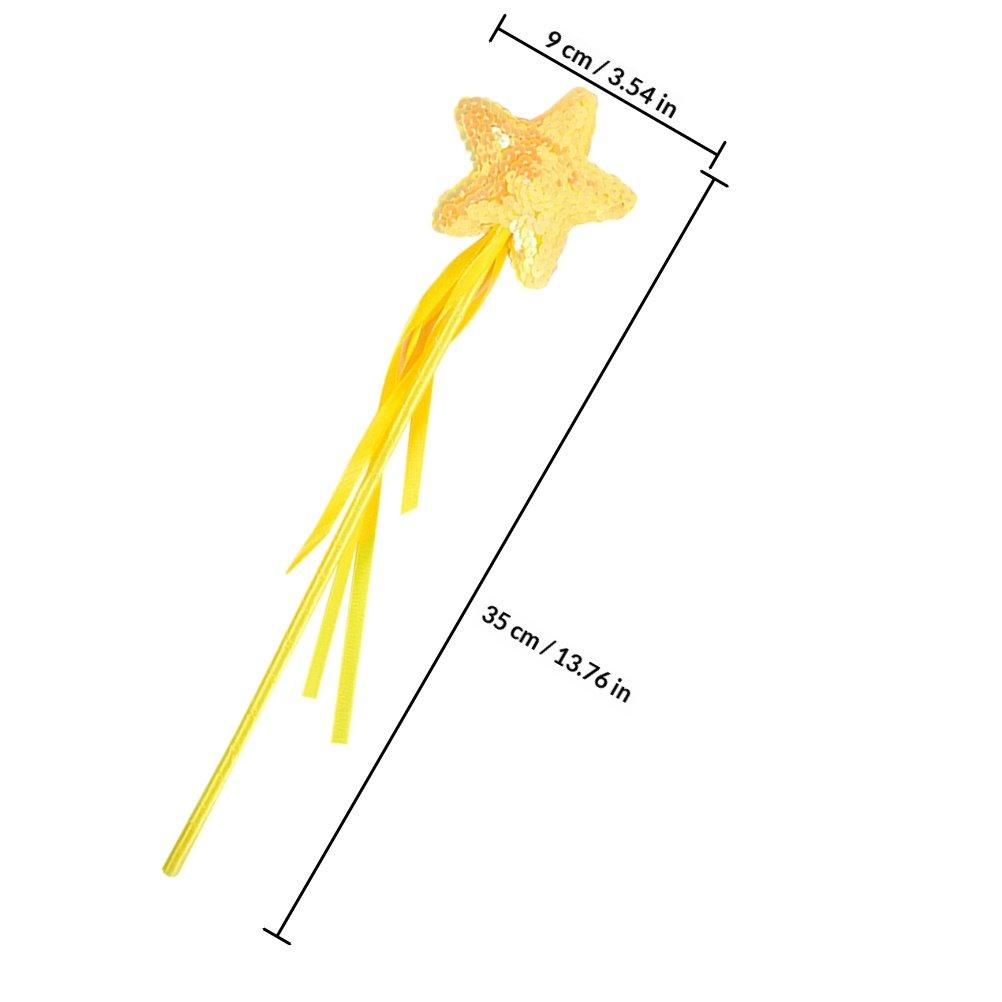

3Pcs Star-Shaped Fairy Sticks for Lovely Appearance Decorative Creative Plaything Photo Prop Stage Performance Party жёлтый