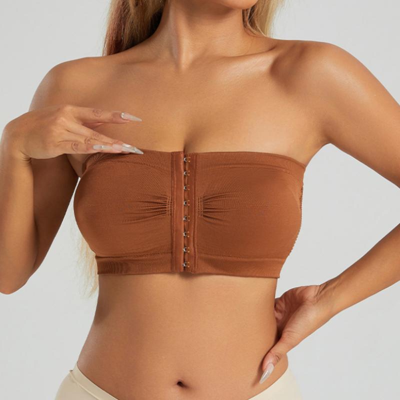 Dámská neviditelná podprsenka s přední přezkou, velká velikost, push-up, letní trubkový top s zavinovacím hrudníkem, L-6XL