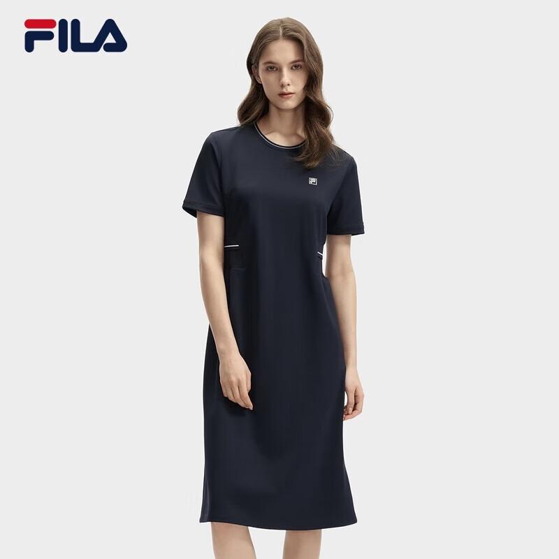 FILA Women s Knit Waist-Cinching Dress S