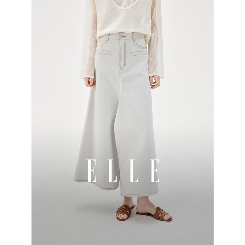 ELLE Women s High-Waist A-Line Slit Denim Skirt XL
