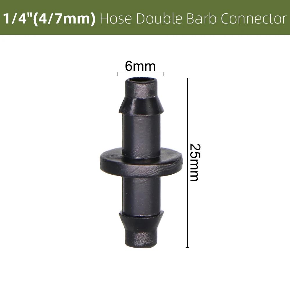 10-1000PCS Garden Water Connector Drip Irrigation for 1/4'' Tubing Hose Accessories Joint Barbed Tees Cross Eng Plug Adaptors
