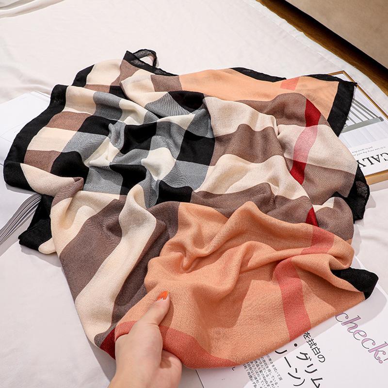 

Korean Version of Dongdaemun New Cotton and Linen Scarf for Women In Spring and Autumn Thin Fashion Style Big Shawl High-end Versatile Silk Scarf 85*180cm
