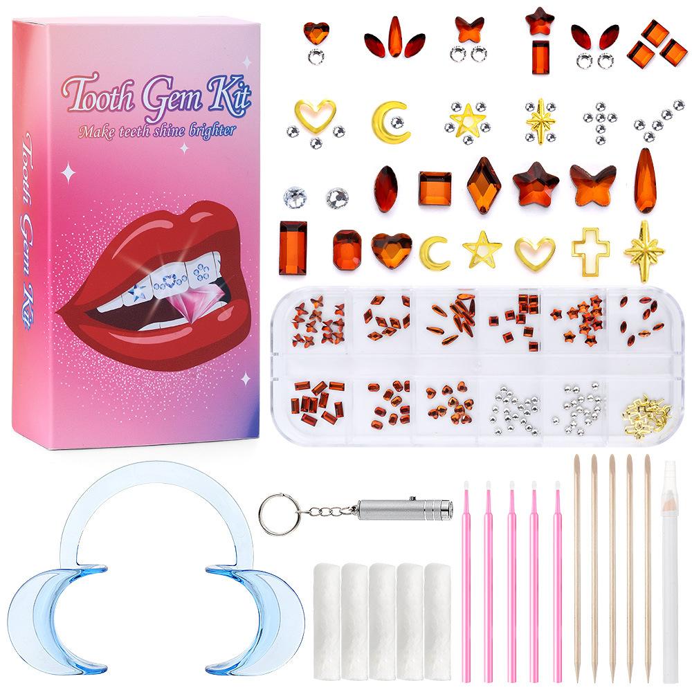 Dental Diamond Tooth Decoration, Tooth Diamond Tool Diy Set, Tooth Sticker, Diamond Love Horse Eye Decoration