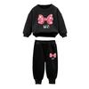 Kids Girls 2Pcs Sweatshirt Outfit Rib Trim Sweatshirt and Jogger Pants Casual Suit