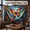 Butterfly Theme Throw Blanket Custom Name Text Personalized Blanket Soft Cozy Blanket for Home Sofa Bed