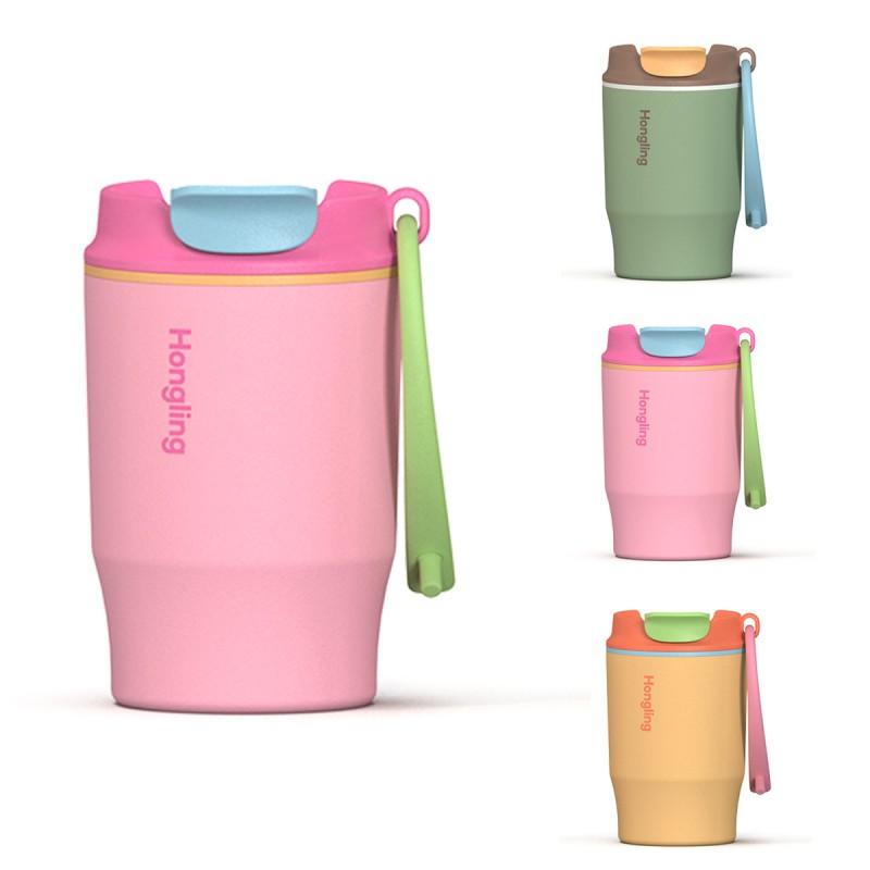 Stainless Steel Insulated Travel Mug With Flip Lid Straw 360ml 480ml Vacuum Thermos Office Car Home