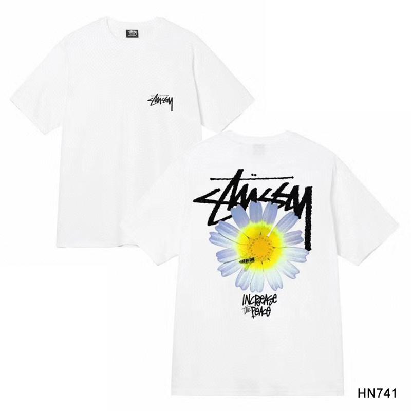 Stussy 2025 Sommer Neues Hochwertiges Rundhals-T-Shirt aus Baumwolle für Männer und Frauen Klassisches Logo mit neuem Musterdruck Paar-T-Shirt